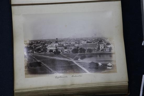 A late Victorian album of photographic views of India, each 8.25 x 10.75in.